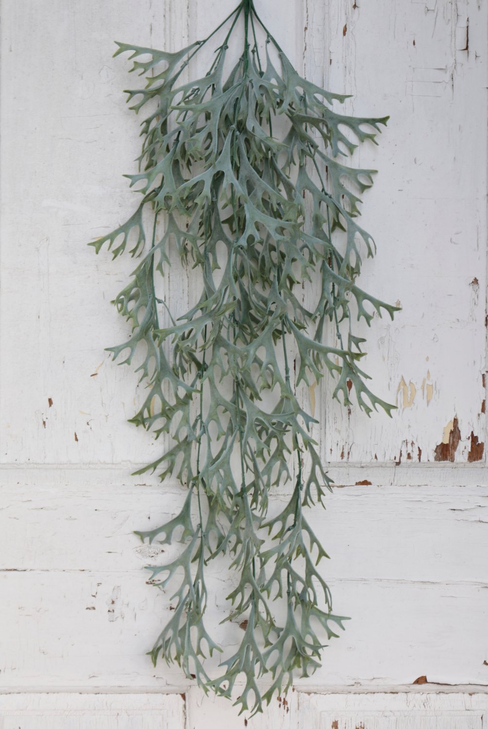 4377 809 a3 Вешалка для папоротника из искусственного рога, 80 см, зелено-серая H-andreas  - Вид №3