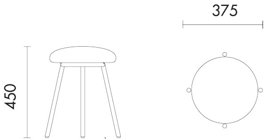 Grado Design Низкий табурет с тканевой обивкой Fungo Fun-ch-04 - Вид №7