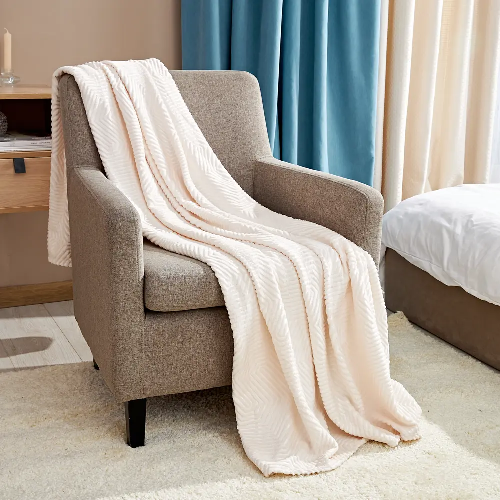 Плед Berta 150x200 см жаккард цвет экрю СТОЛИЦА ТЕКСТИЛЯ STLM-2159641 - Вид №3