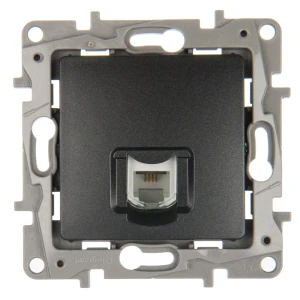 Розетка телефонная RJ11 Legrand Etika цвет цвет антрацит