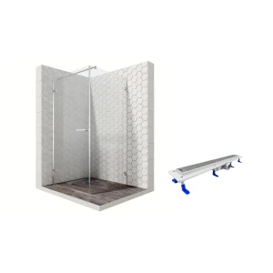 90835365 Душевой уголок Ambassador 10011101L-ST3 квадрат 90x90см хромированный профиль эффект стекла прозрачный STLM-1337947