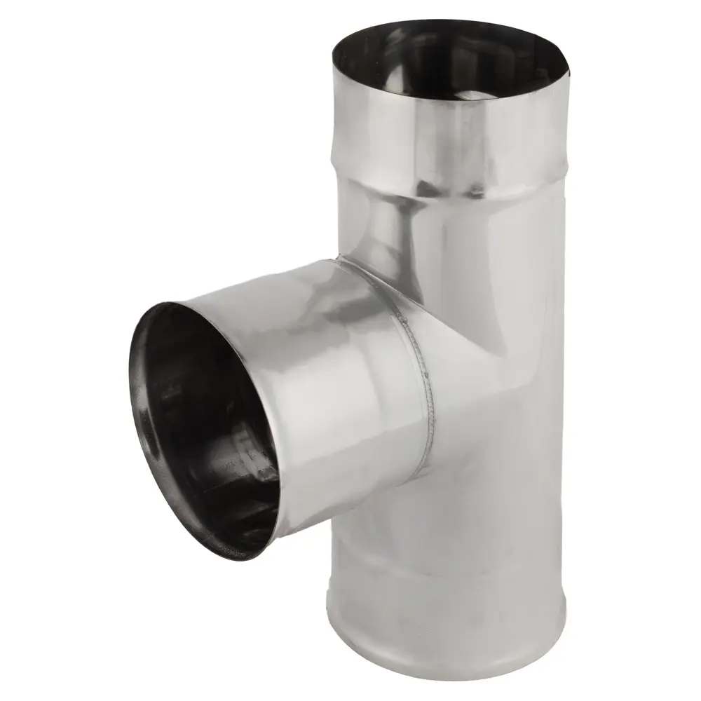 Тройник 90° 0.8x120 мм, зеркальная нержавеющая сталь КОРАКС STLM-2172259