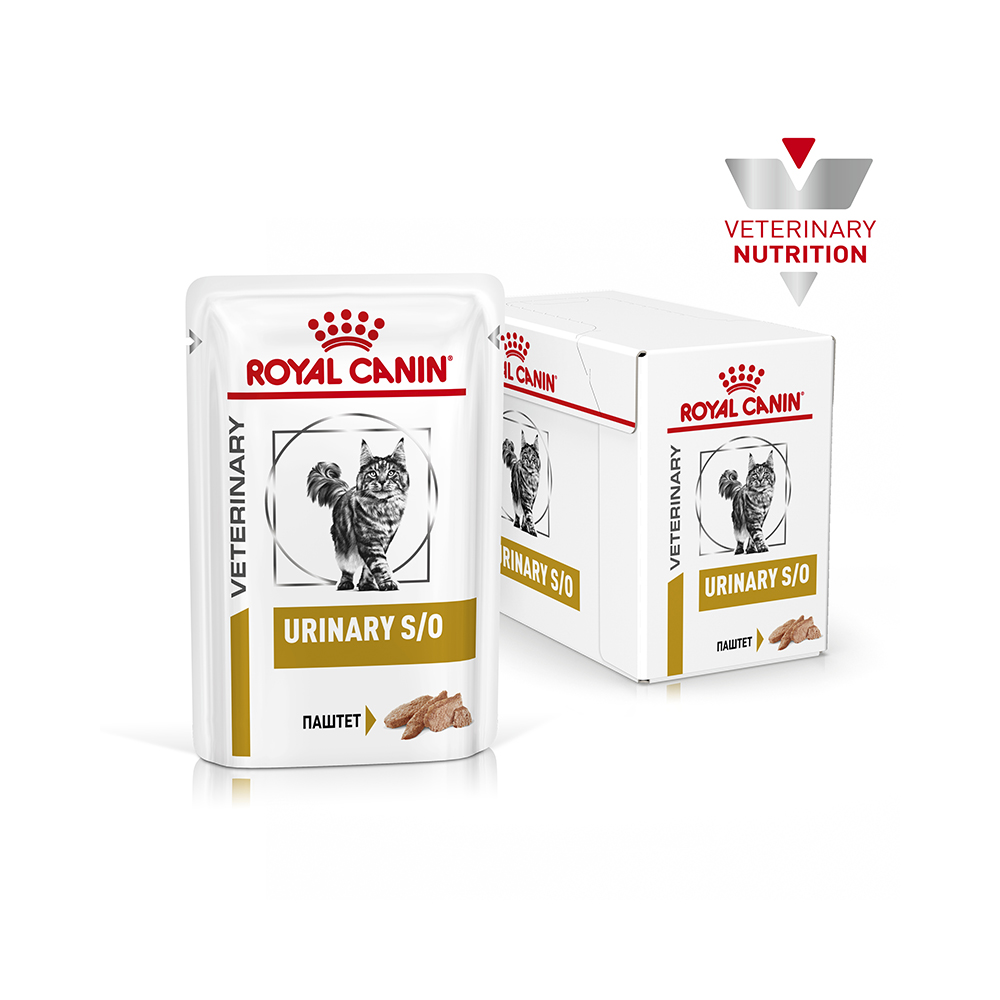 ПР0048732 Корм для кошек Vet Diet Urinary S/O при лечении МКБ, цыпленок (паштет) пауч 85г ROYAL CANIN  - Вид №1