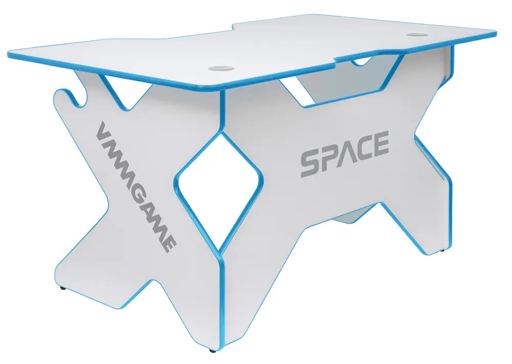 91147584 Компьютерный стол Vmmgame Space 140x77x80 см ЛДСП цвет белый/синий STLM-0500640
