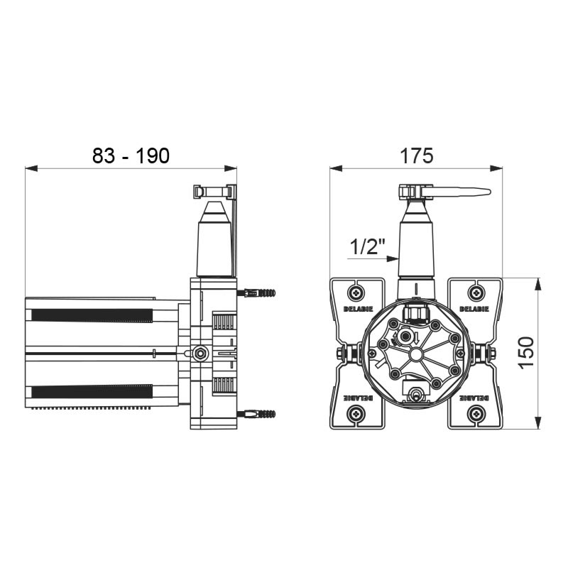 370SBOX Герметичный встраиваемый блок для BINOPTIC DELABIE  - Вид №1