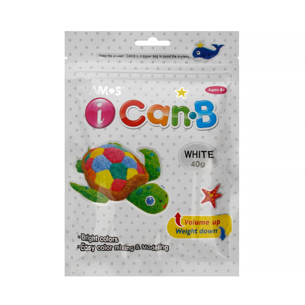 22034 Пластилин шариковый 40 г Белый AMOS 