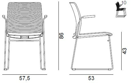 Quadrifoglio Стул для конференций из полипропилена с откидной крышкой Close sun-id-1460157 - Вид №2