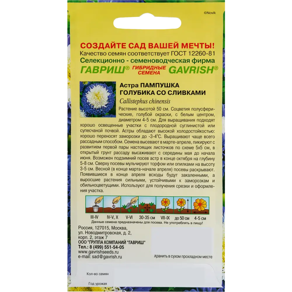 Астра Пампушка «Голубика со сливками» 0.3 г 82472673 STLM-2070290 ГАВРИШ  - Вид №1