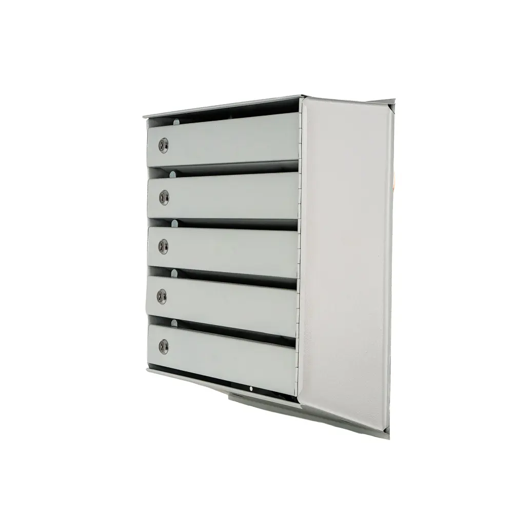 Почтовый ящик секционный вертикальный 5, металл, цвет серый Santreyd STLM-2022449
