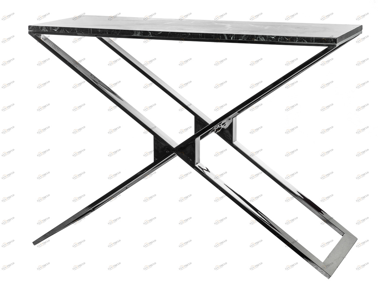 Консоль темно-серая с мраморной столешницей Botella ДОМАШНЯЯ ОБСТАНОВКА SKY 045165 Серый Santreyd