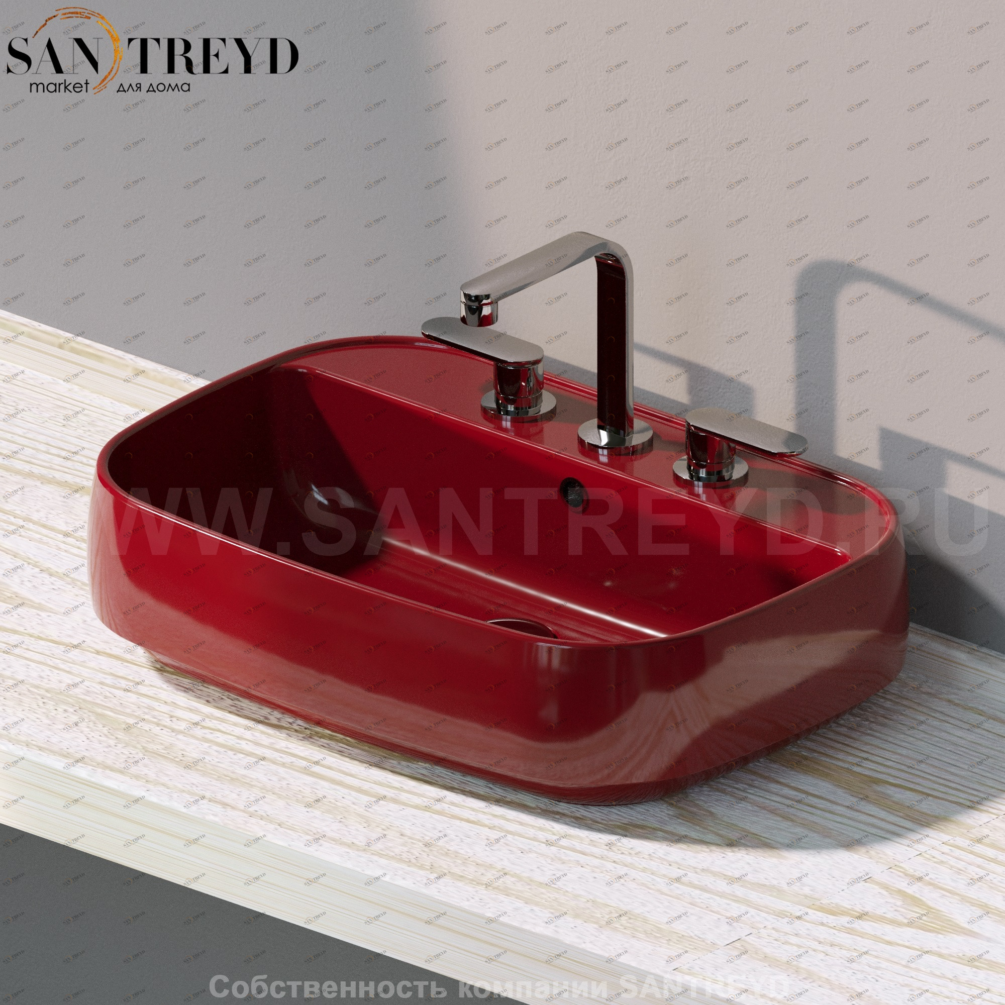 FG64L3011 Накладная раковина на столешницу  прямоугольная Ceramica Flaminia Flag