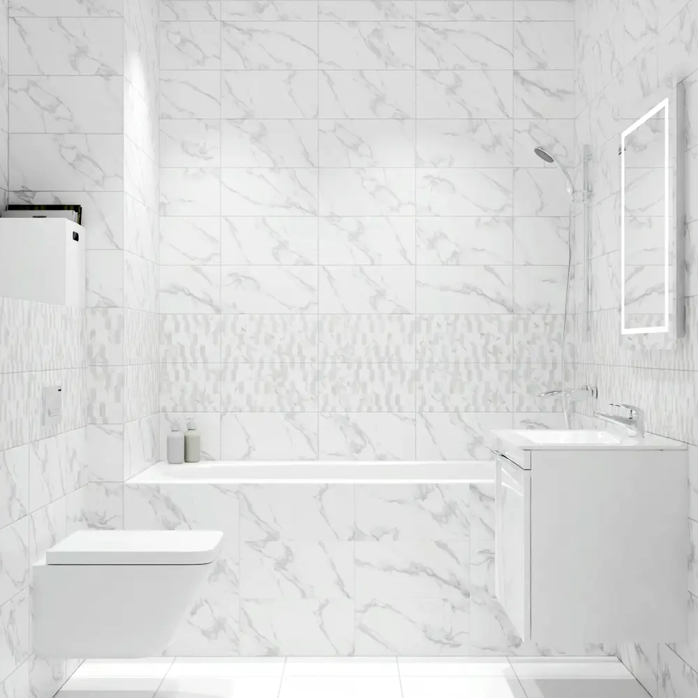 Плитка настенная Mersey Calacatta 20x40 см 1.2 м² матовая цвет серый 89364577 STLM-2090216 Santreyd - Вид №5