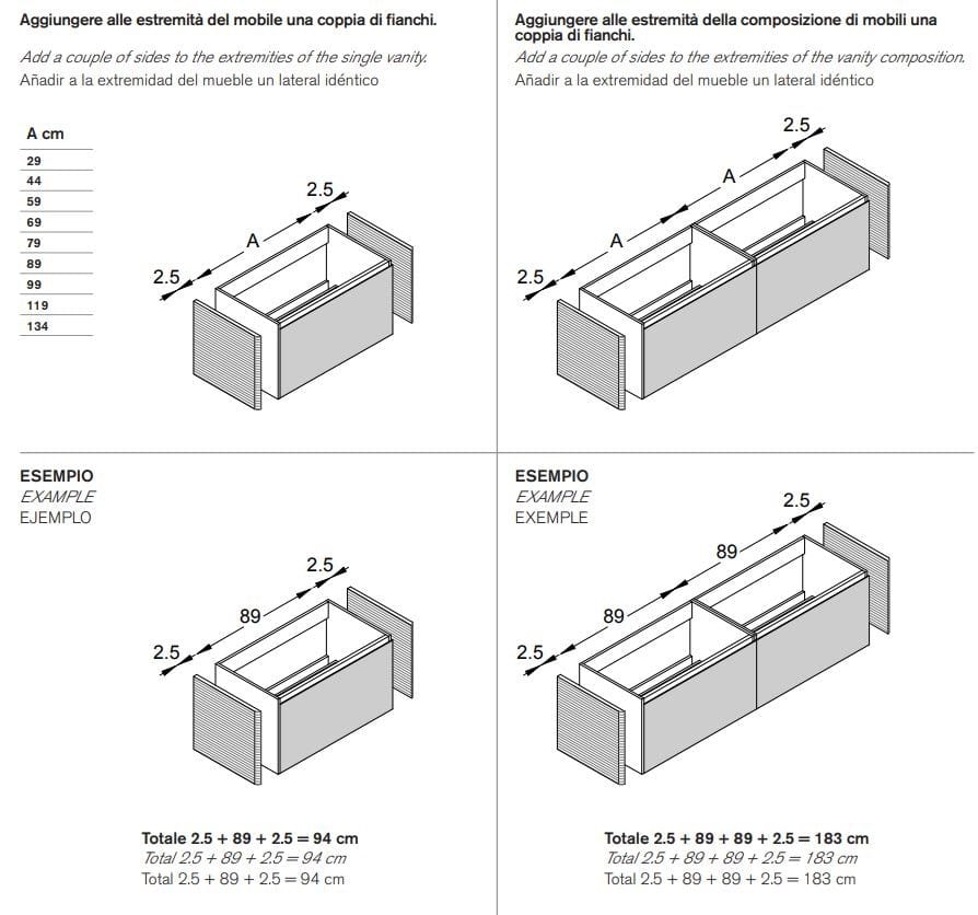Секционный подвесной шкаф для ванной комнаты ARTELINEA Alexander ARCH-00049740 - Вид №2