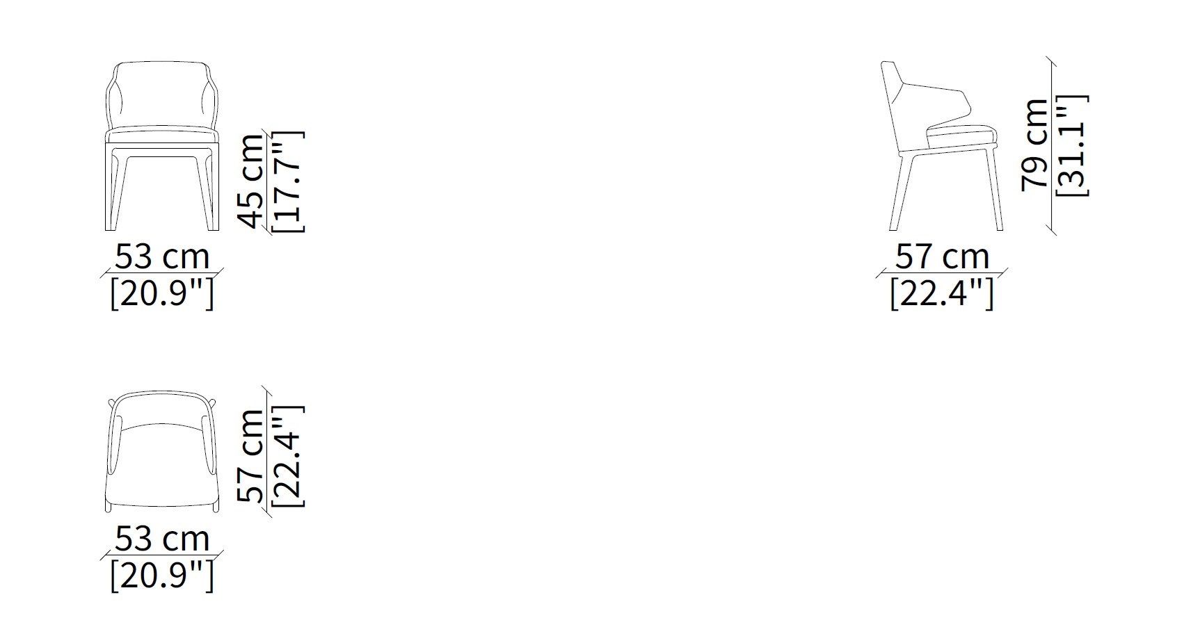 Тканевый стул с подлокотниками Frigerio Аманда ARCH-00002053 - Вид №3