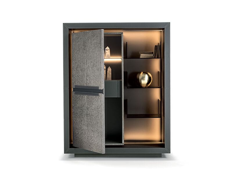 Деревянный сервант с кожаной обивкой Vittoria Frigerio Lanza ARCH-00105116