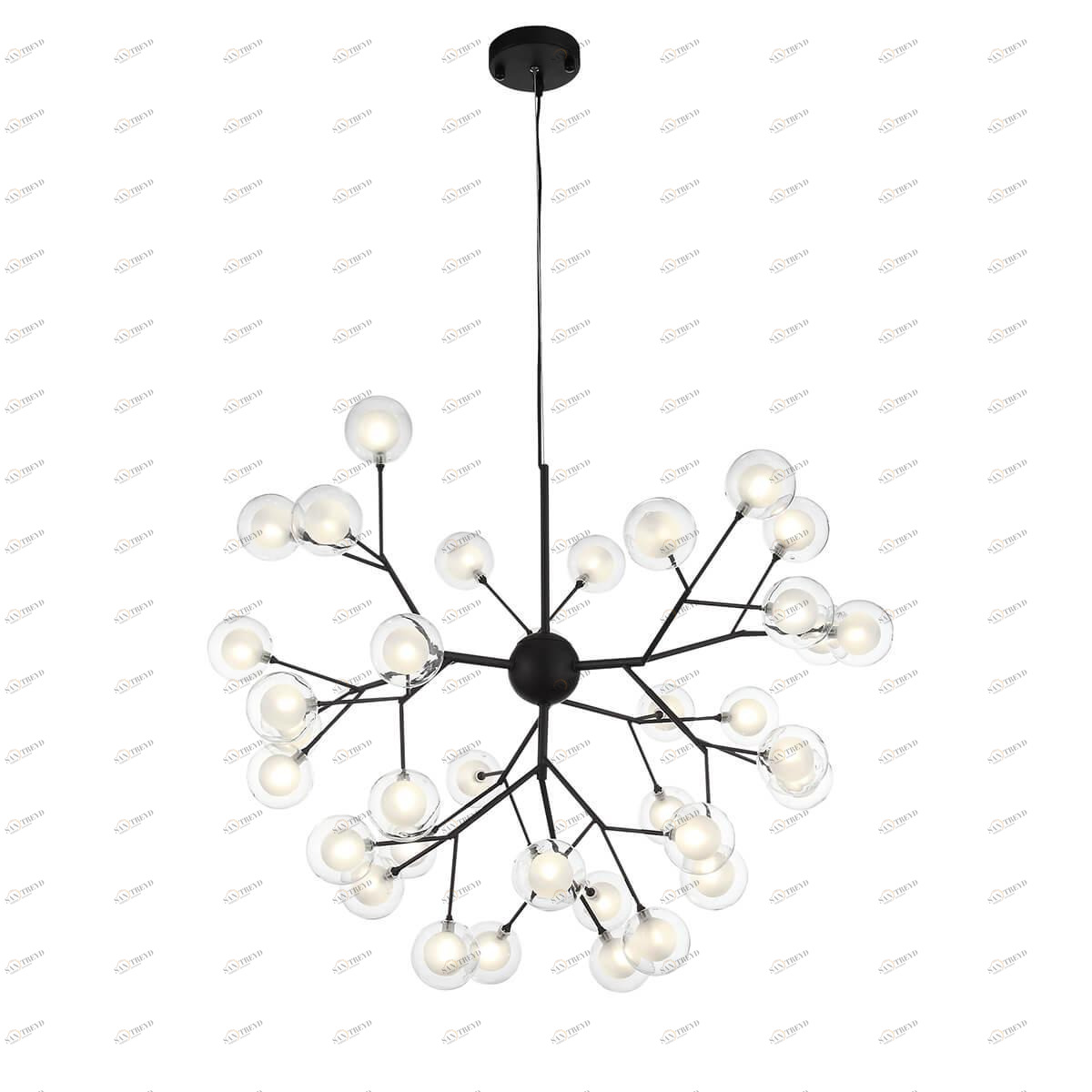 Люстра светодиодная подвесная прозрачная 36 ламп ST Luce Demele SL376.403.36 ST LUCE ДИЗАЙНЕРСКИЕ, DEMELE 00-3834387 Прозрачный;черный 