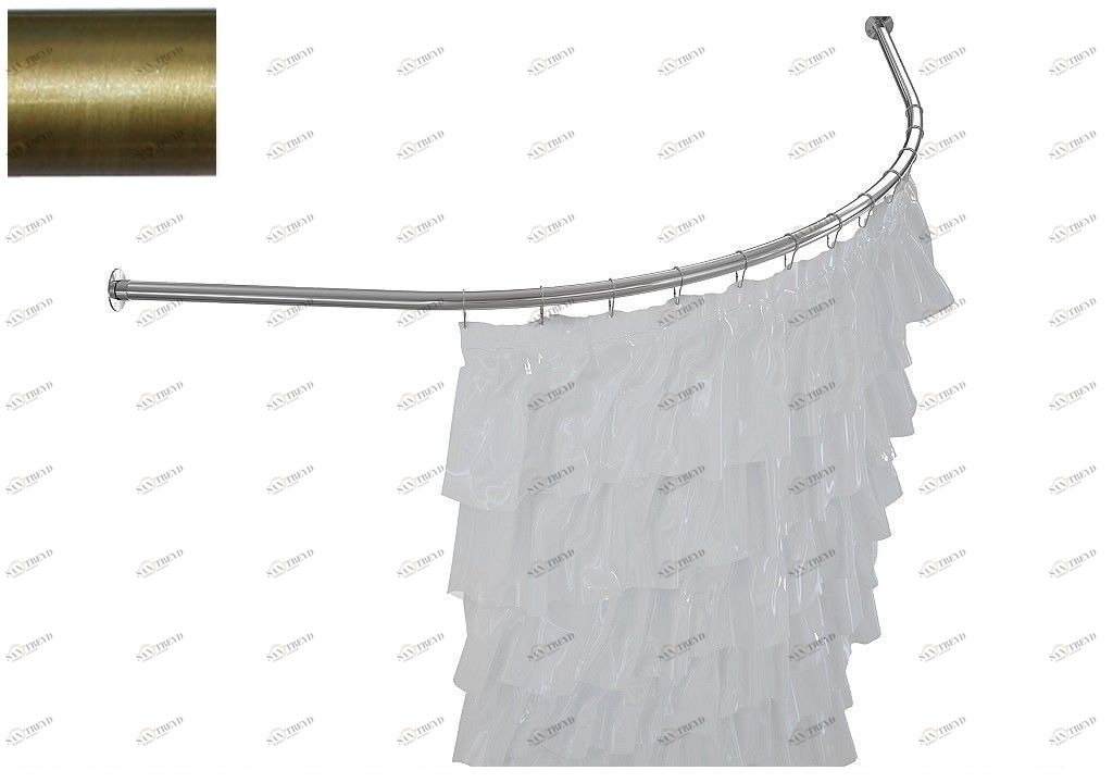 Карниз для ванны Aquanet Flores полукруглый 150x150 латунь 00241508