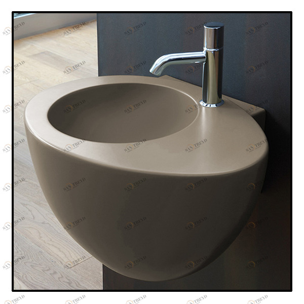 LGLSAV Подвесная раковина настенная овальная Ceramica Cielo  бежевая 