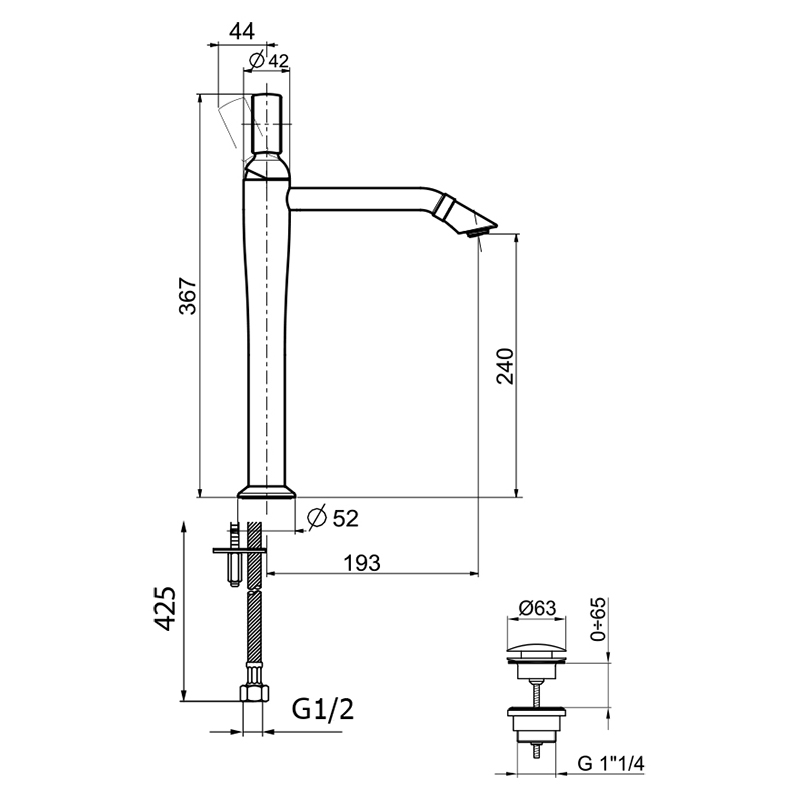 OA830402010 Смеситель для раковины Webert Opera - Вид №2