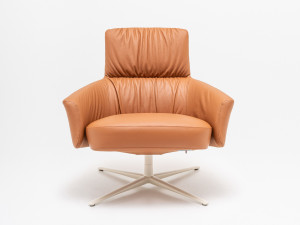 Кожаное кресло с подлокотниками