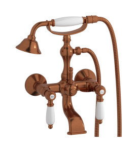 Настенный смеситель для ванной в комплекте с душевым гарнитуром WE ARE IB hl250rr_2 Antique Copper Hermes