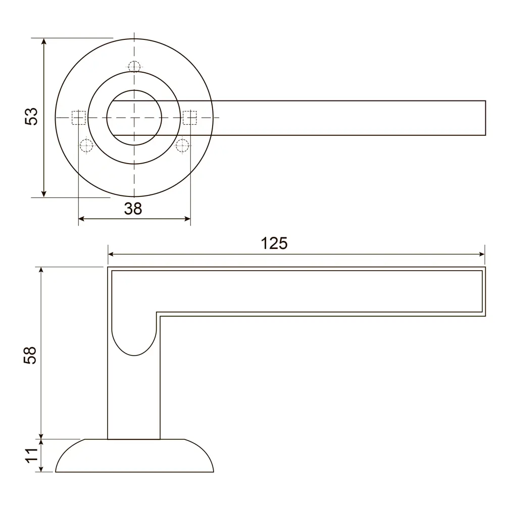 Дверная ручка на розетке Armex H-14050-P без запирания цвет никель STLM-2146949 - Вид №8