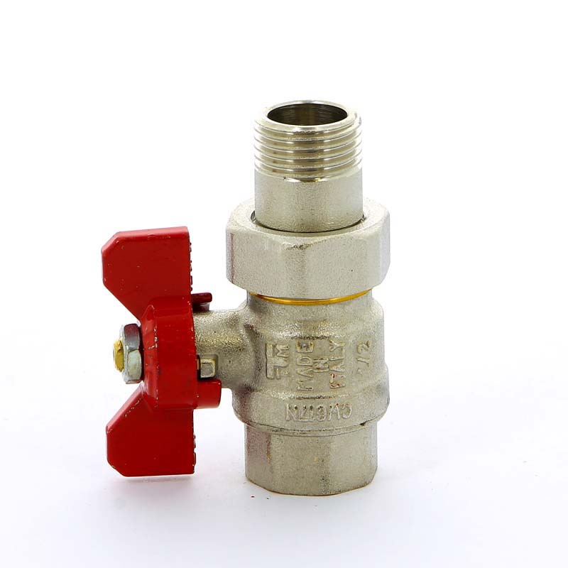 Кран шаровой НВ с разъемным соединением для коллектора бабочка TIEMME 1/2" 2120003