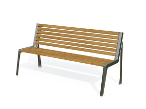 Деревянная скамья со спинкой