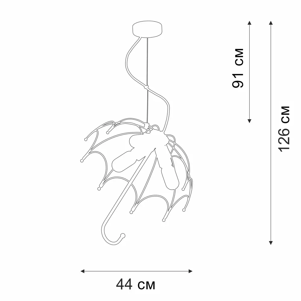 Люстра подвесная Vitaluce Зонт 3 лампы 9м² E27 цвет черный матовый STLM-2021665 - Вид №11