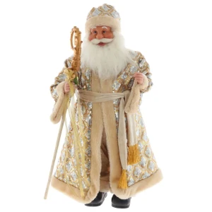 90626167 Новогоднее украшение Дед Мороз Jiangsu Holly Everlasting Inc 19x63x33 см цвет золотой STLM-1450896