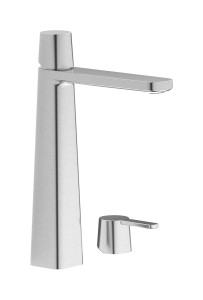 Высокий смеситель для раковины на 1 отверстие в комплекте с донным клапаном WE ARE IB tw300mb Brushed Nickel TAAAC