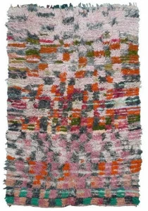 AFOLKI Прямоугольный шерстяной коврик с длинным ворсом и узором Boucherouite Ta984be