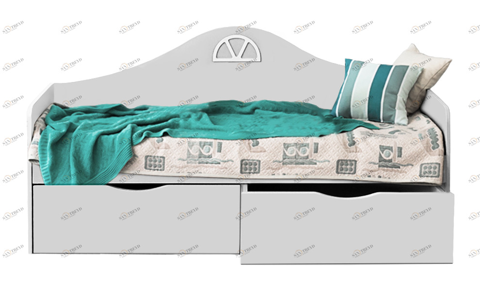 Подростковый диван-кровать с 2 ящиками "Амстердам" МАНДАРИН АМСТЕРДАМ 179541 Белый Santreyd 