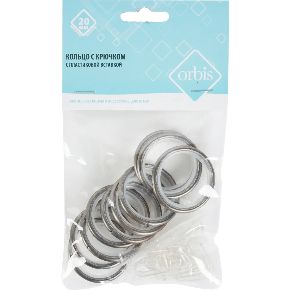Кольцо с крючком 3.5 см цвет титан ORBIS STLM-2006308 - Вид №1