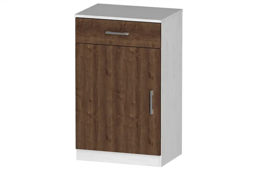 91071196 Тумба офисная Furnistyle ЛТ-01 55x90x40 см 1 ящик ЛДСП цвет светлое дерево/дуб коричневый табак STLM-0468332