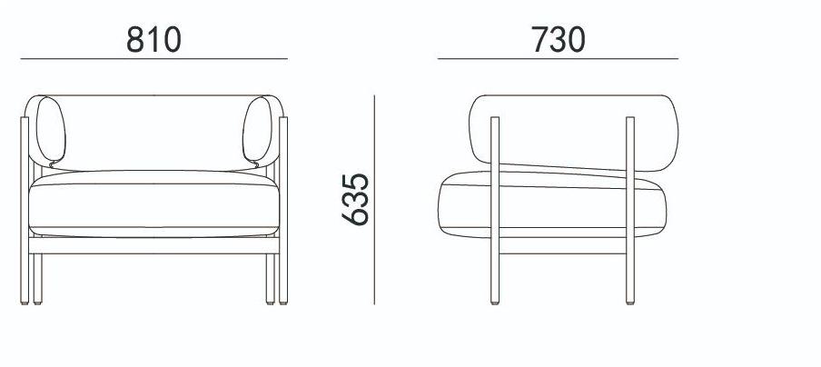 HC28 Cosmo Кресло из ткани с подлокотниками  32f012  - Вид №4
