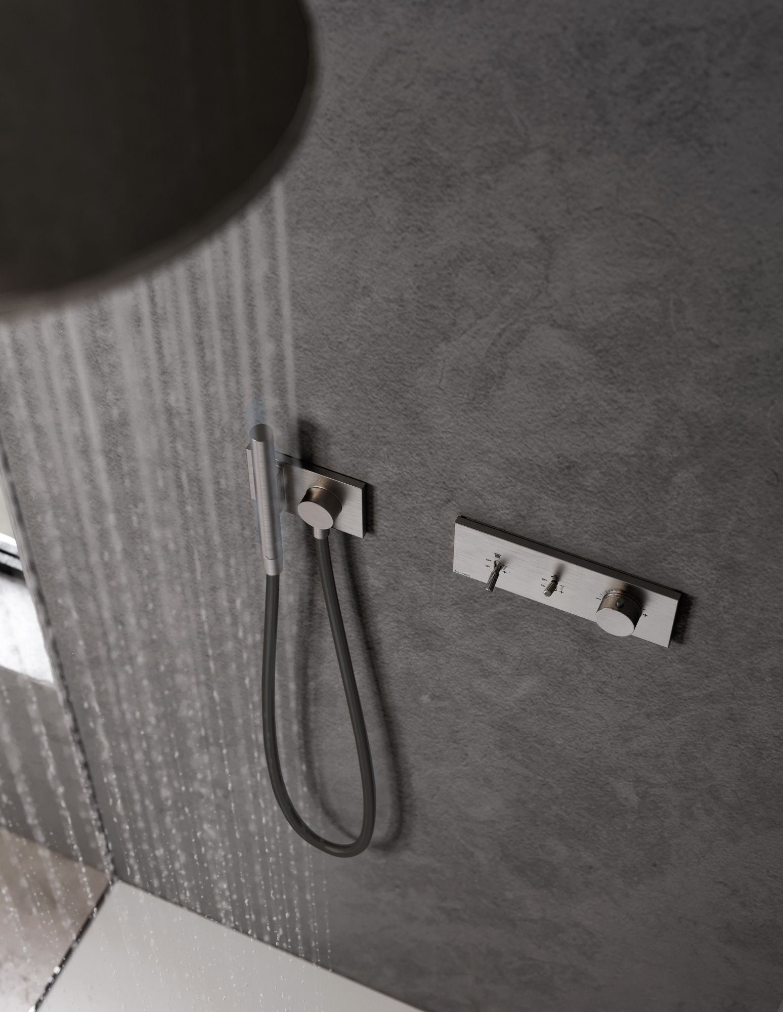 Латунный утопленный термостатический набор для душа с ручным душем Rubinetterie Treemme Watt ARCH-00055815 - Вид №1