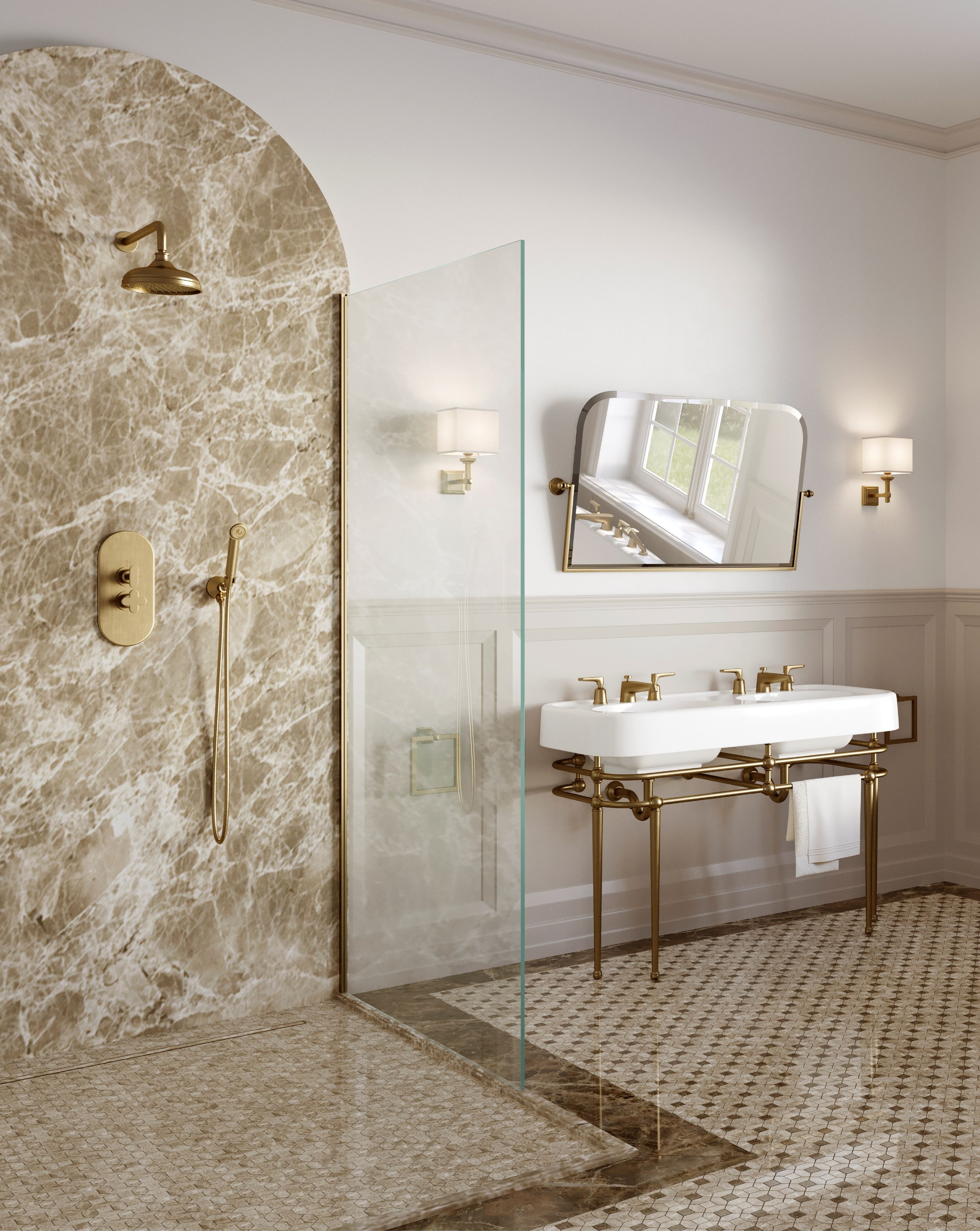 Смеситель для раковины с 3 отверстиями Devon&Devon Twenties ARCH-00098972 - Вид №7