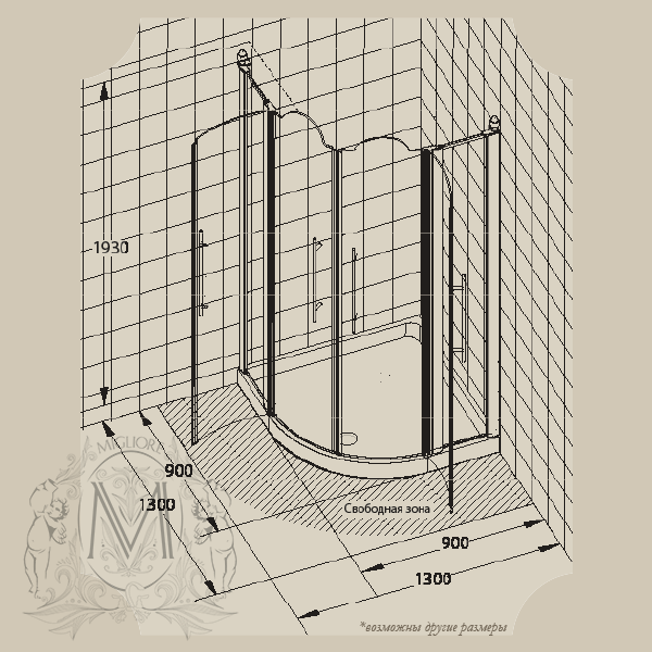 20417 Душевой уголок Migliore Diadema - Вид №3
