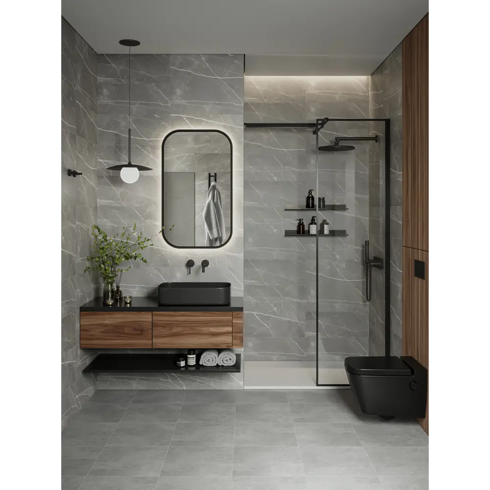 Настенная плитка Gracia Ceramica Pulpus 25x60 см 1.2 м² глянцевая цвет серый 89413346 STLM-2163330 - Вид №3