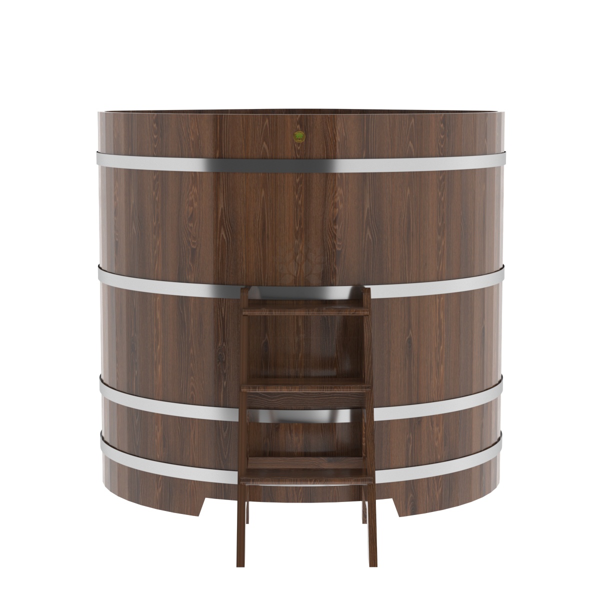 1369 Купель угловая из дуба 1,37х1,37х1,4 морёная Alyarus  - Вид №3