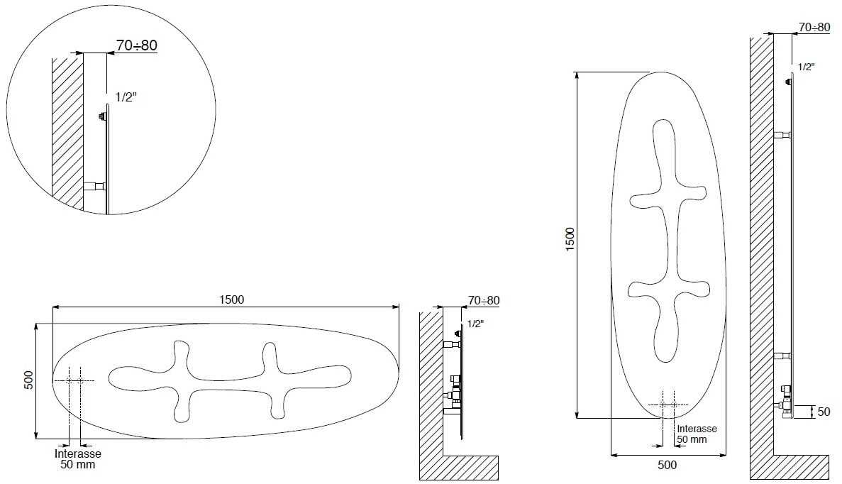CORDIVARI Вертикальный настенный радиатор из углеродистой стали Extraslim sun-id-1467053 - Вид №5