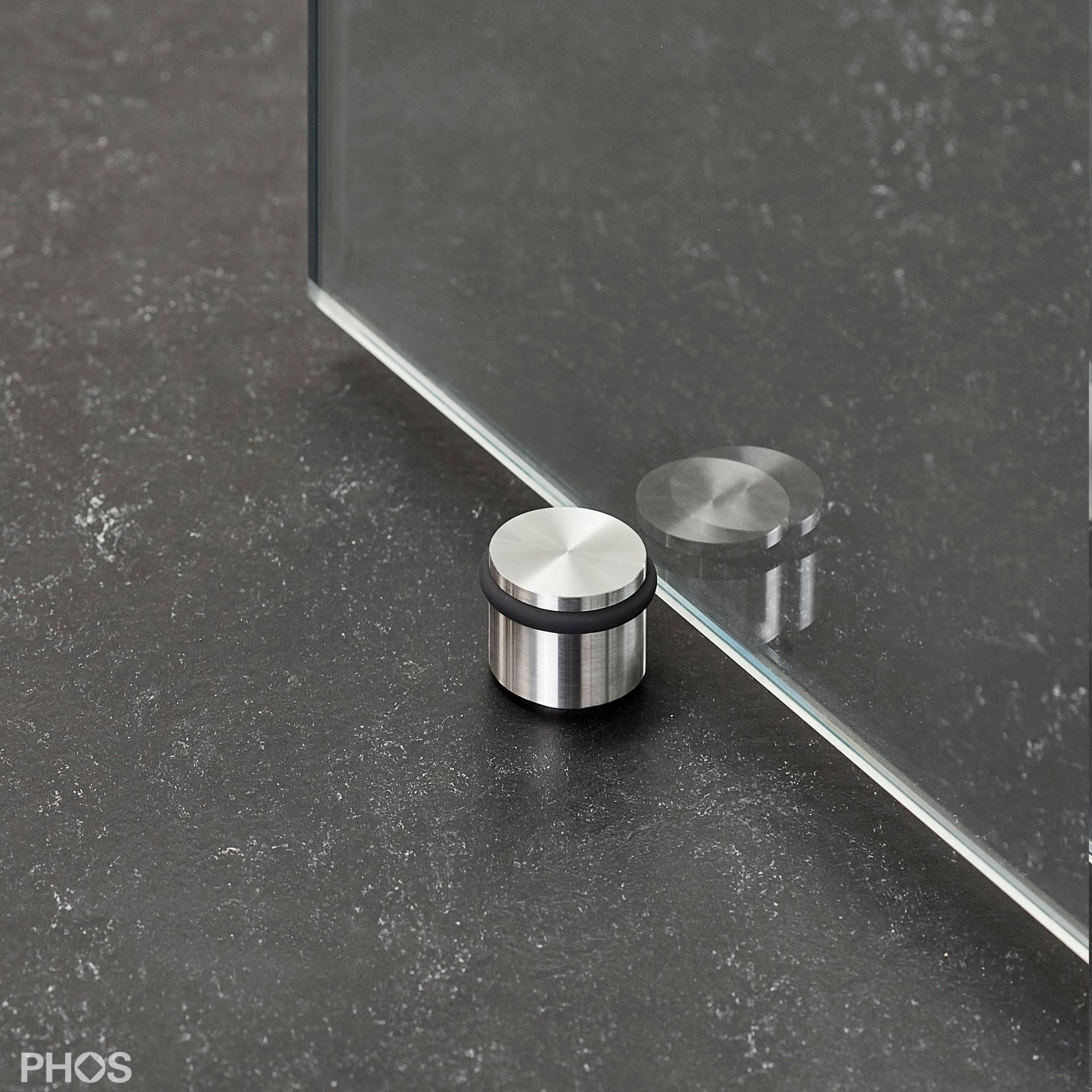 TSB30-24 Дверной стопор нижний, привинченный, ø34 мм, высота 2,4 см. PHOS  - Вид №2