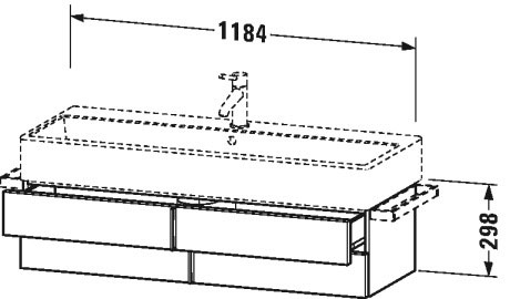 VA628902121 Vero Air Тумбочка подвесная Орех темный декор Duravit - Вид №1