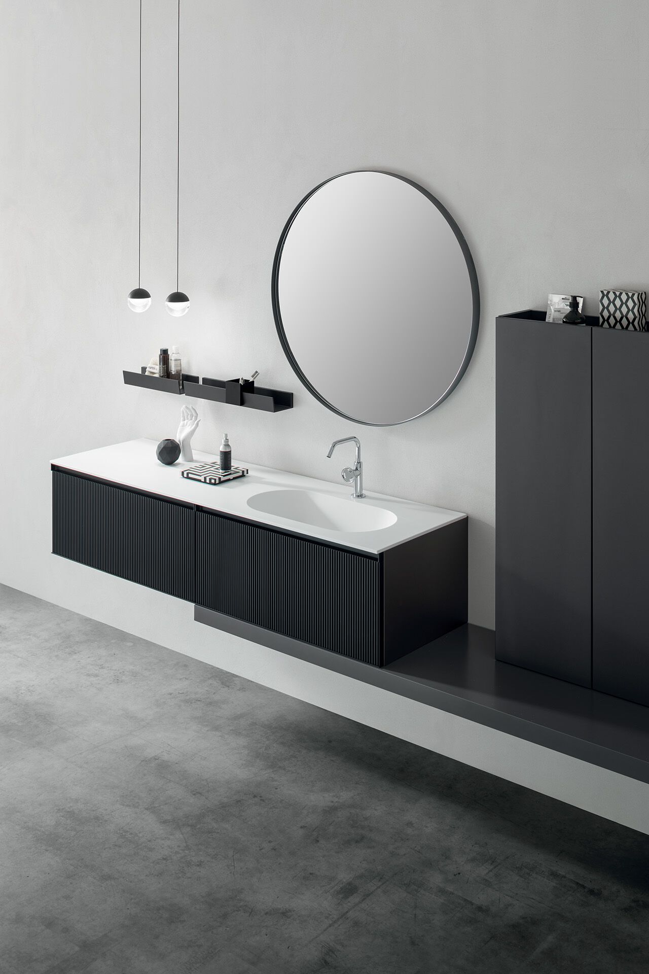 Подвесной шкаф с одной раковиной со встроенной раковиной ARCOM Rail ARCH-00118355 - Вид №1