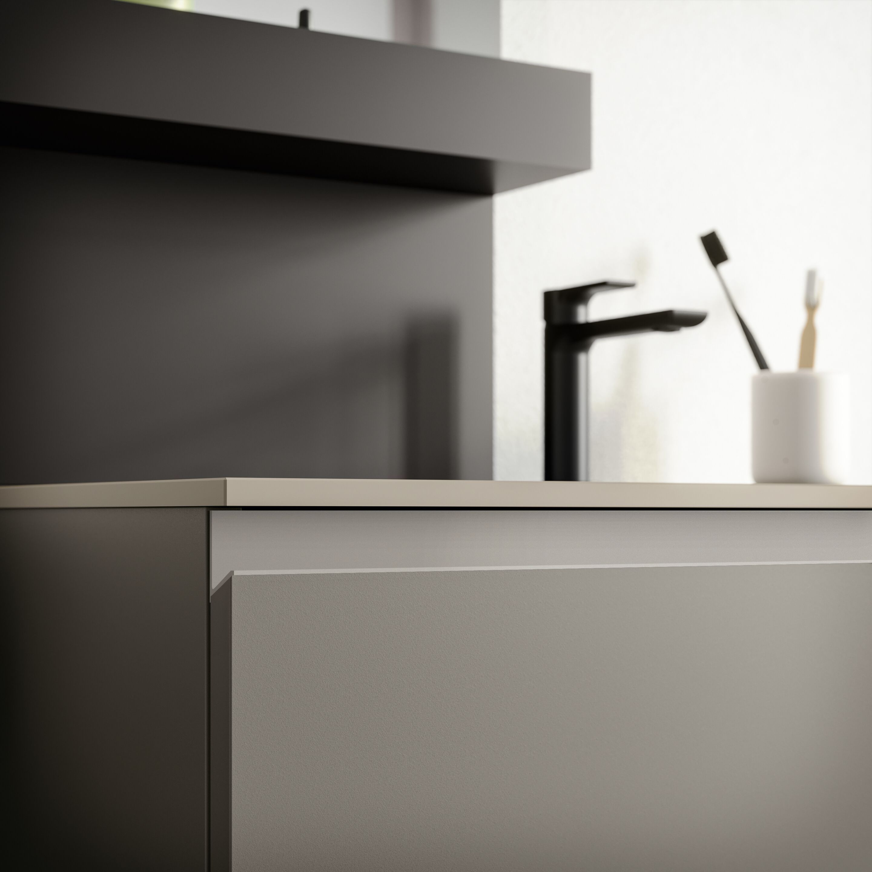 Подвесной шкаф для умывальника с выдвижным ящиком и зеркалом Birex Lapis ARCH-00010420 - Вид №3