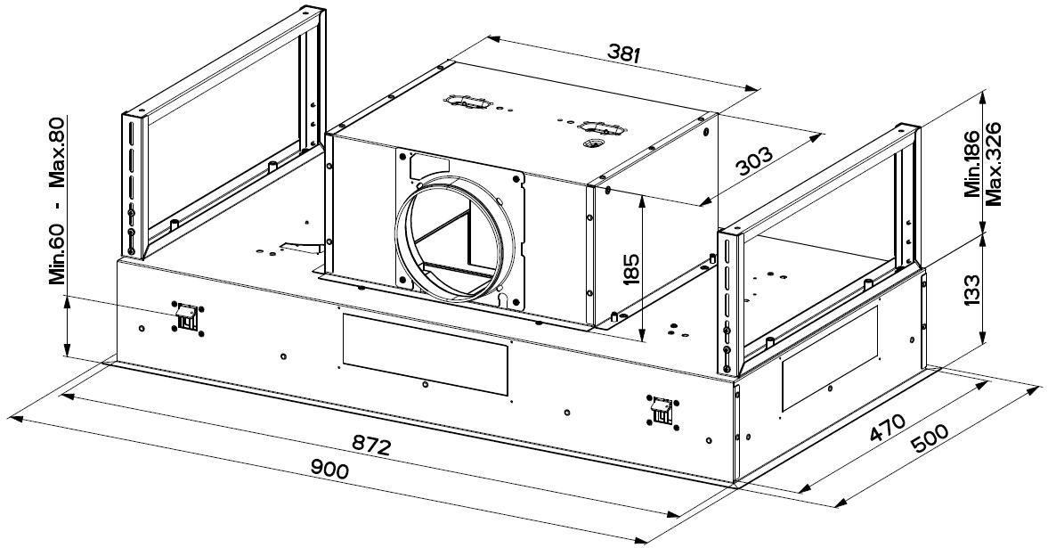 FABER Встроенная вытяжка из нержавеющей стали и стекла со встроенным освещением класса а ++  350.0543.436  - Вид №3