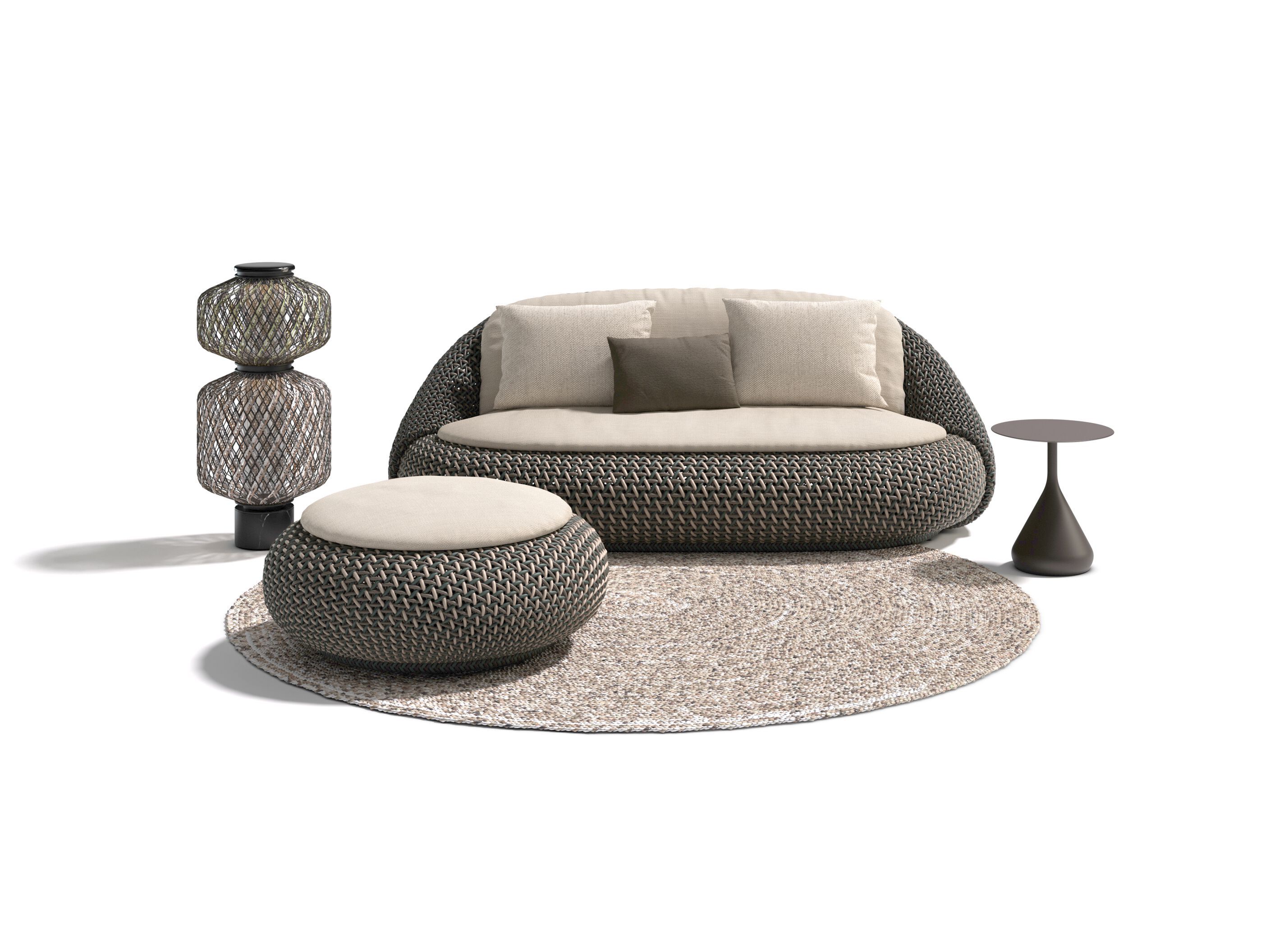 Круглый керамический садовый журнальный столик с верхней частью HPL DEDON SATELLITE ARCH-00032411 - Вид №1