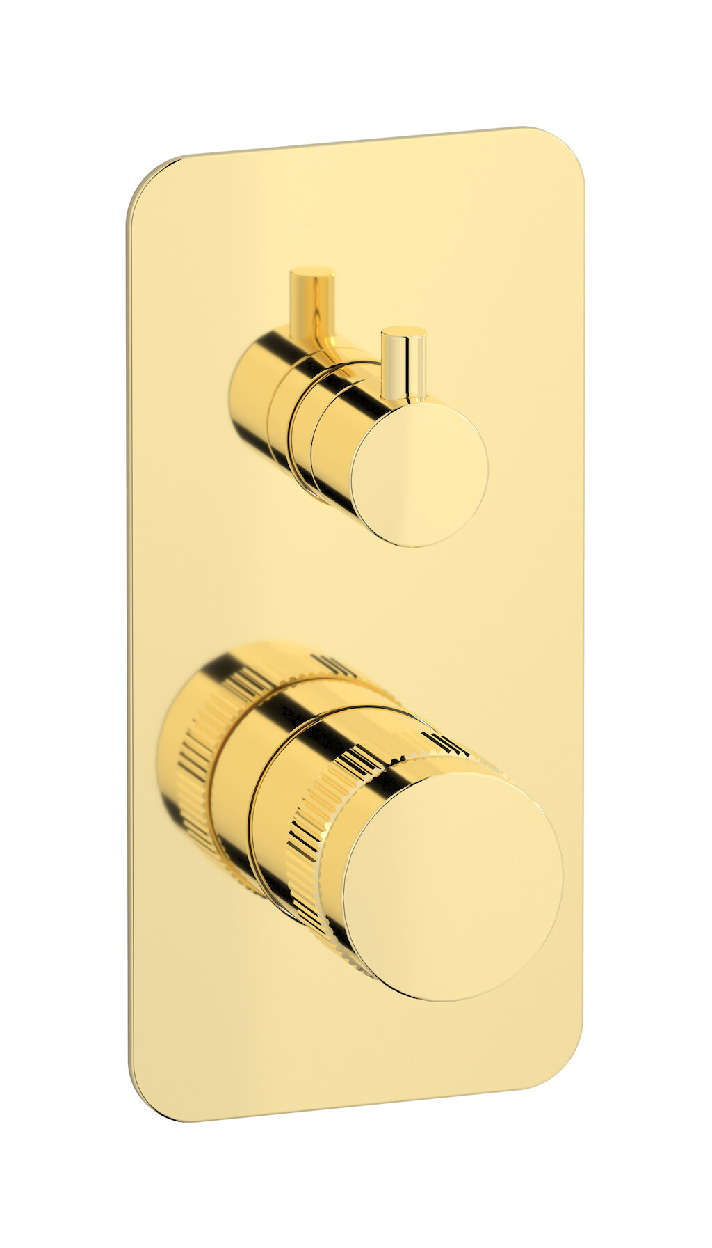 Прогрессивный настенный смеситель для душа на 2 потребителя. WE ARE IB rx310ii Pale Gold Reflex