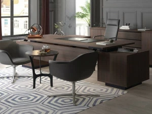 Ersa Прямоугольный письменный стол из фанерованной древесины со встроенной полкой